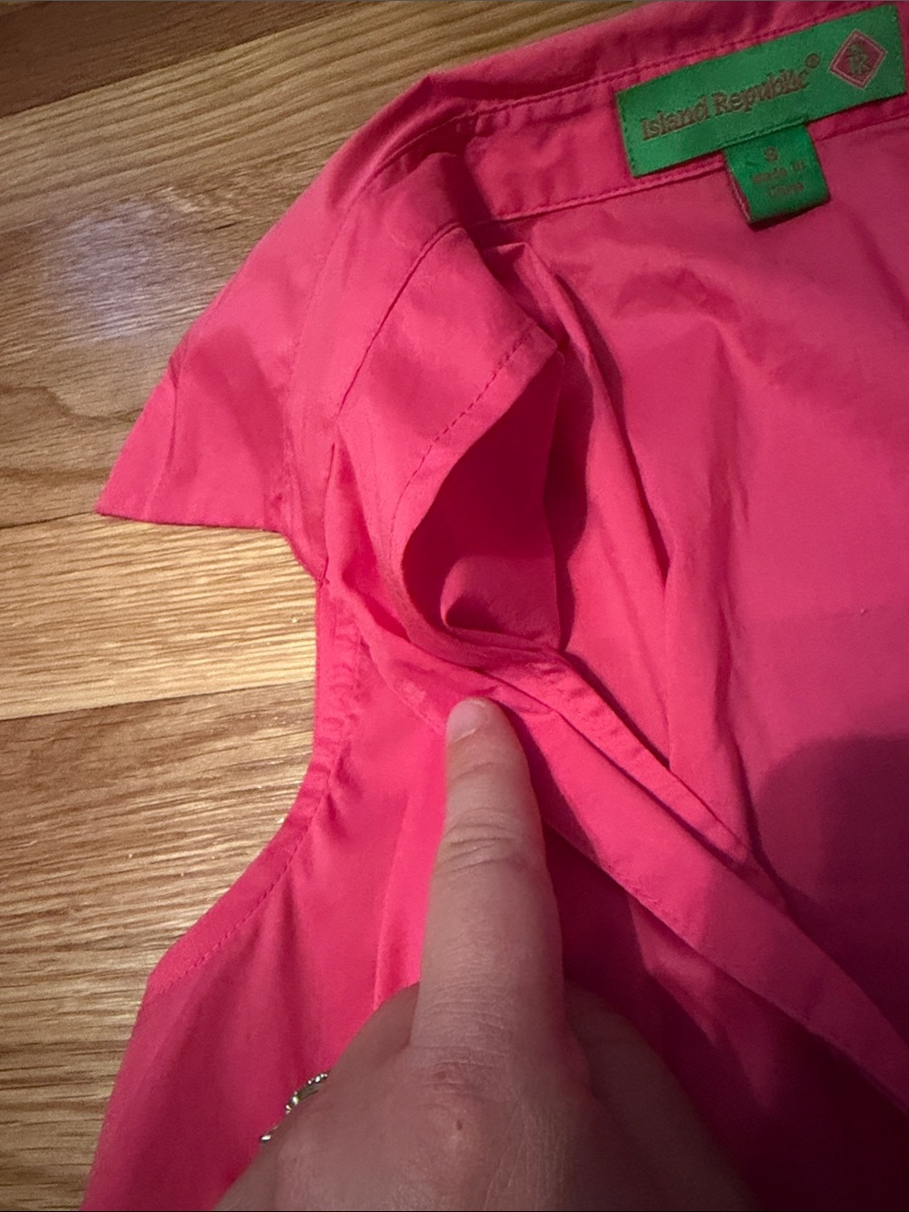 Island Republic Hot Pink Sleeveless Tie-Front Blouse with Ring - Picture 10 of 10